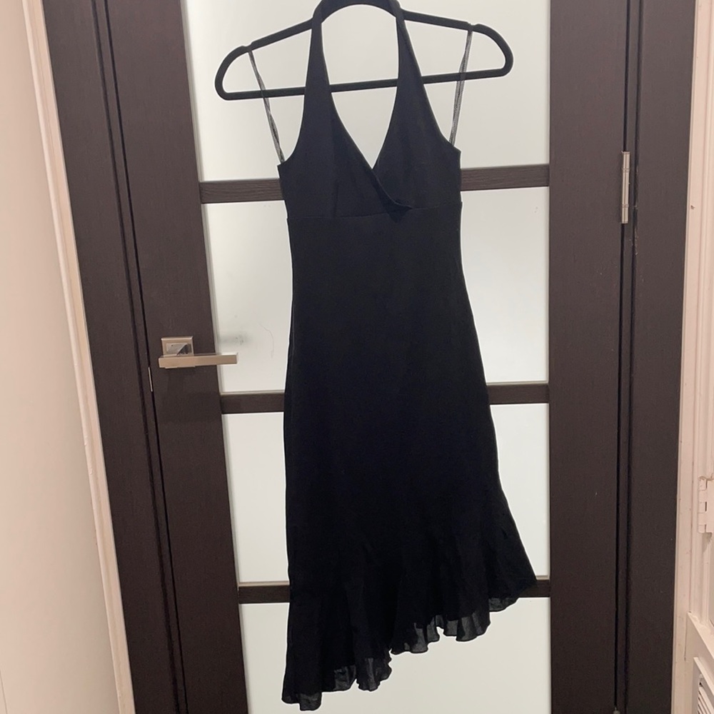 VTG La Belle black halter dress